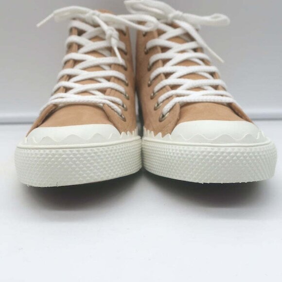 Chloe Kyle High Top Sneakers Beige Suede Size 36 NEW - Picture 6 of 12